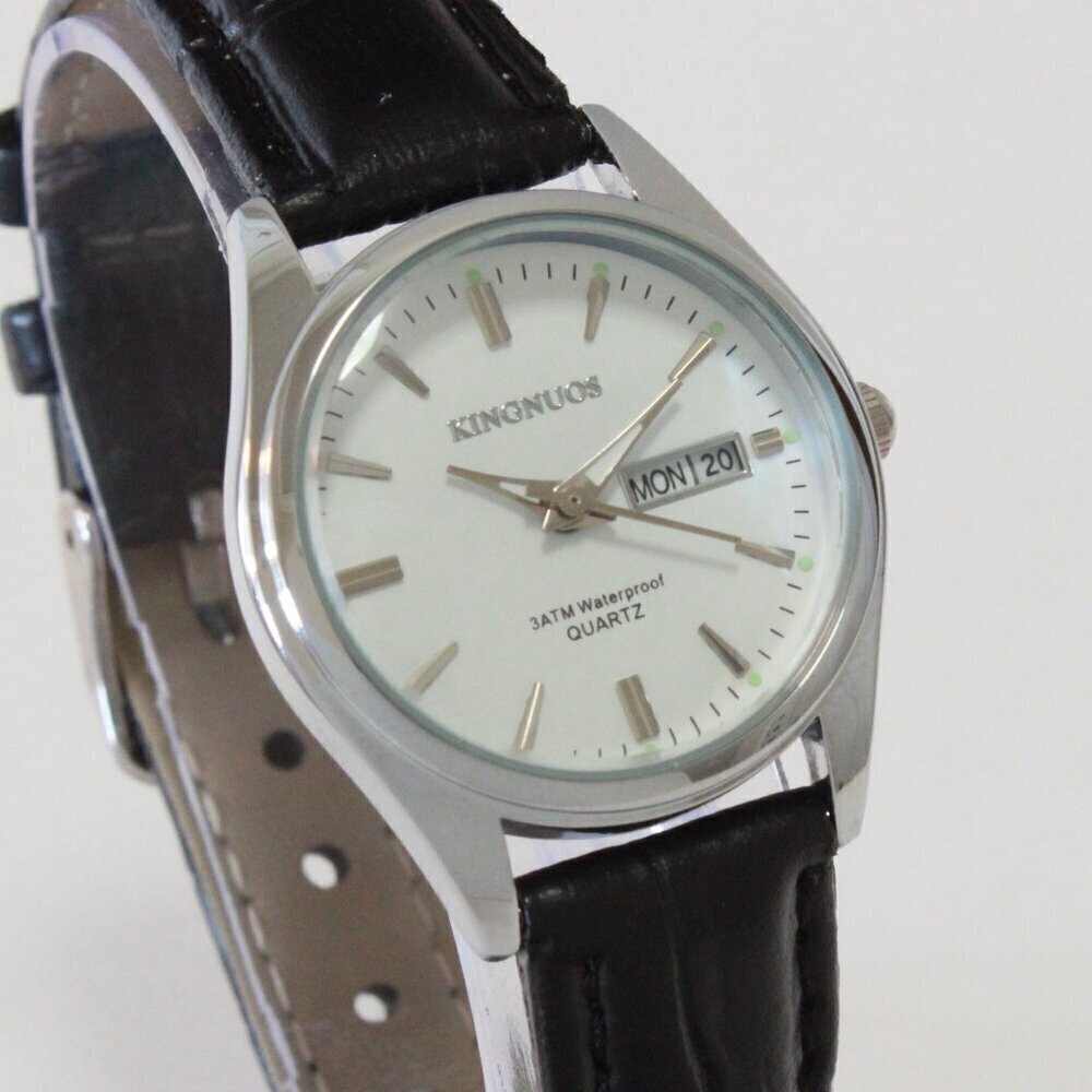 Women's Contemporary Dress Watch Silver With Black Strap 28mm - Picture 5 of 10